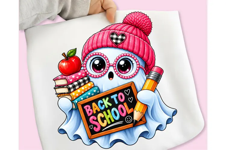Cute Ghost Back To School PNG, Back To School PNG, Ghost PNG