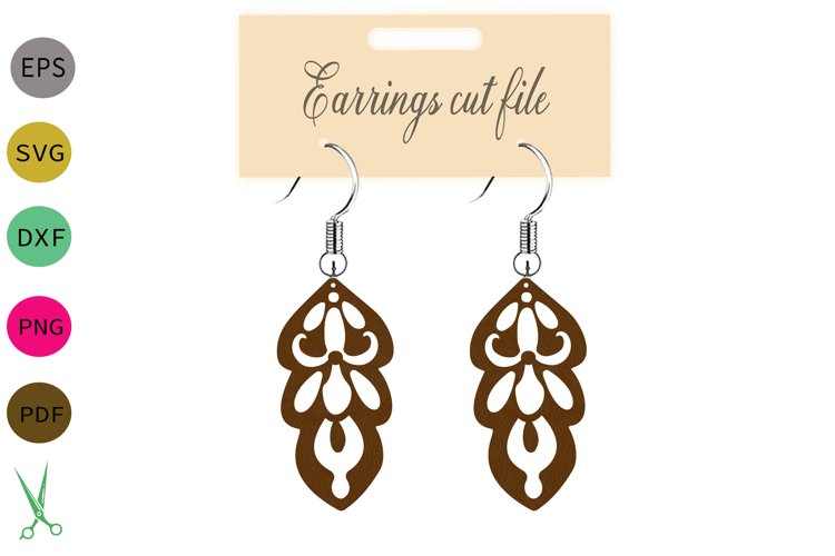 Earrings SVG,earrings template earrings cut file, earrings example image 1