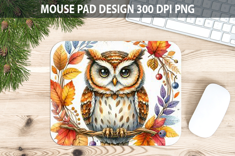 Owl Mouse pad Sublimation - Thanksgiving Animal PNG Design