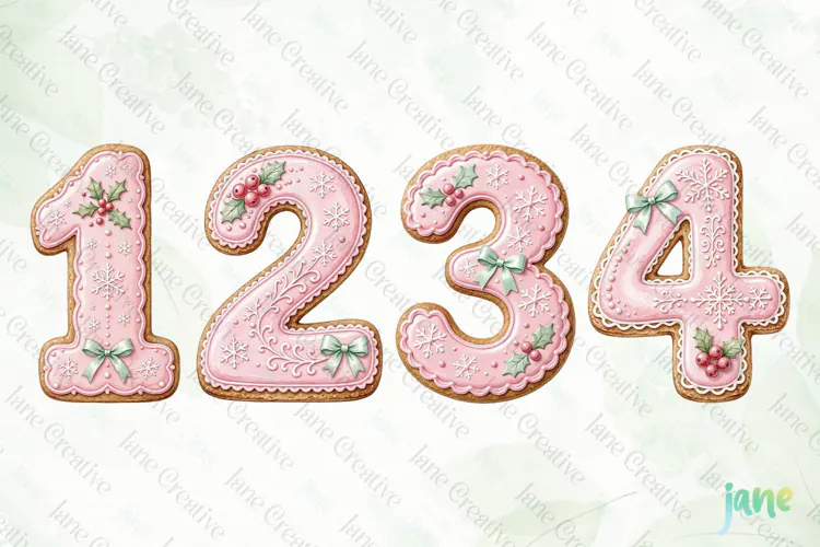 Christmas Cookie Number Clipart