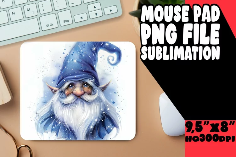 Mystical Moments: Watercolor Gnome Mouse Pad Design