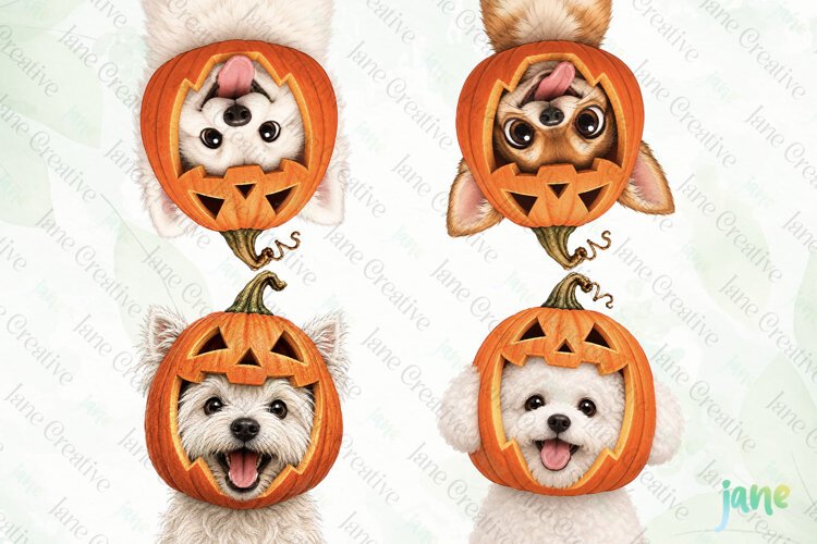 Cute Halloween Dog Clipart example image 1