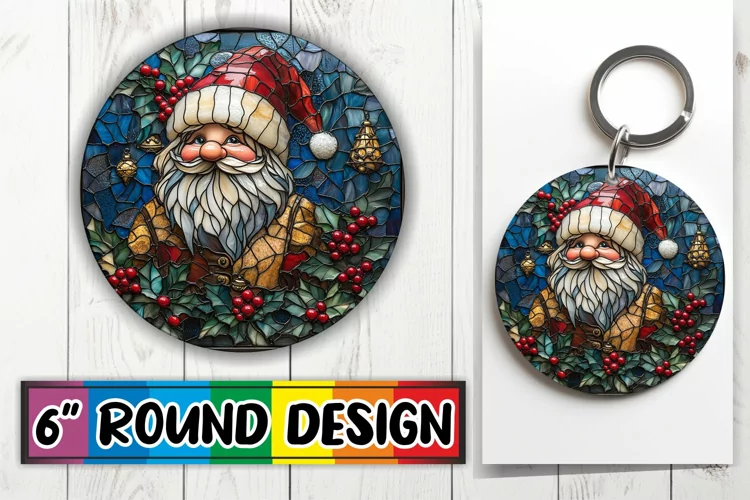 Cheerful Sublimation Circle Coasters, Holiday