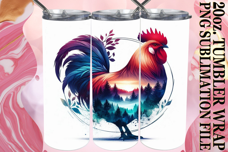 Inspiring vibes 20oz tumbler wrap, Animals Art