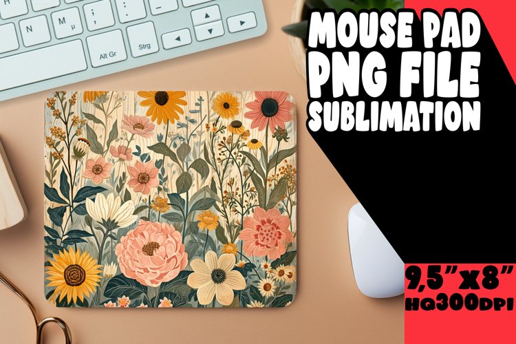 Retro Springtime Blossom Mouse Pad Design example image 1