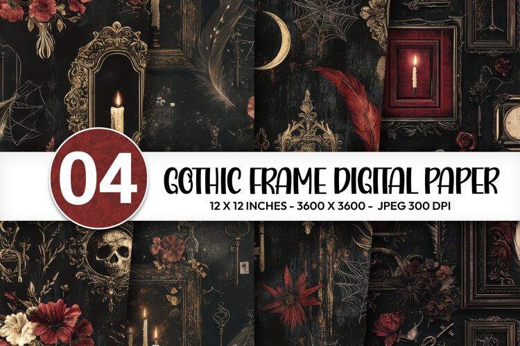 Gothic Frame Digital Paper example image 1