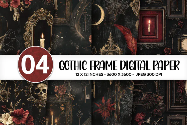 Gothic Frame Digital Paper