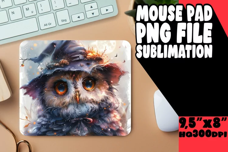 Watercolor Owl Mouse Pad