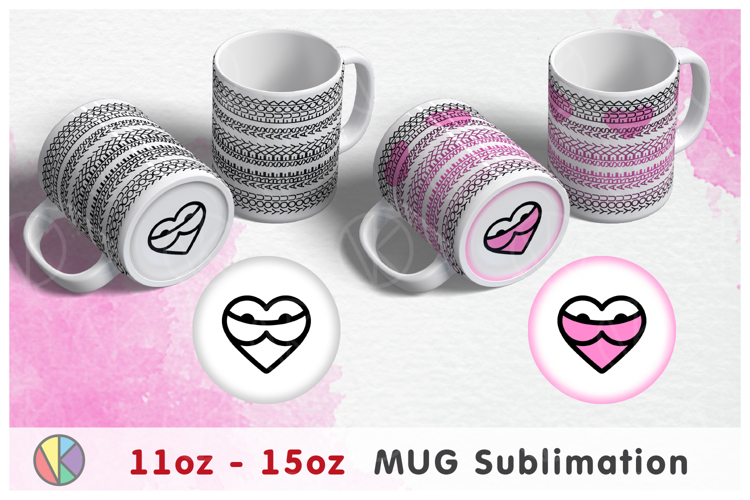 2 Adults Love Hidden Message Patterns - 11oz-15oz Bottom Mug