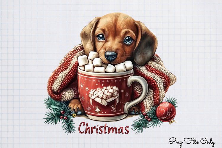 Christmas Dachshunds Clipart PNG