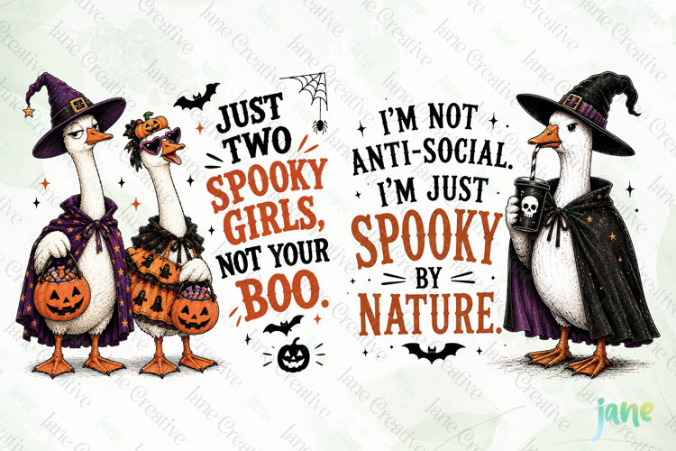 Funny Halloween Goose Clipart example image 1