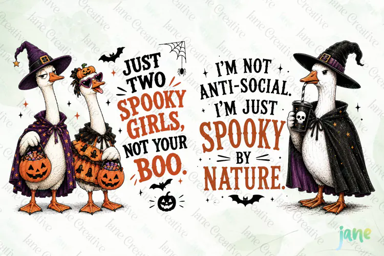 Funny Halloween Goose Clipart