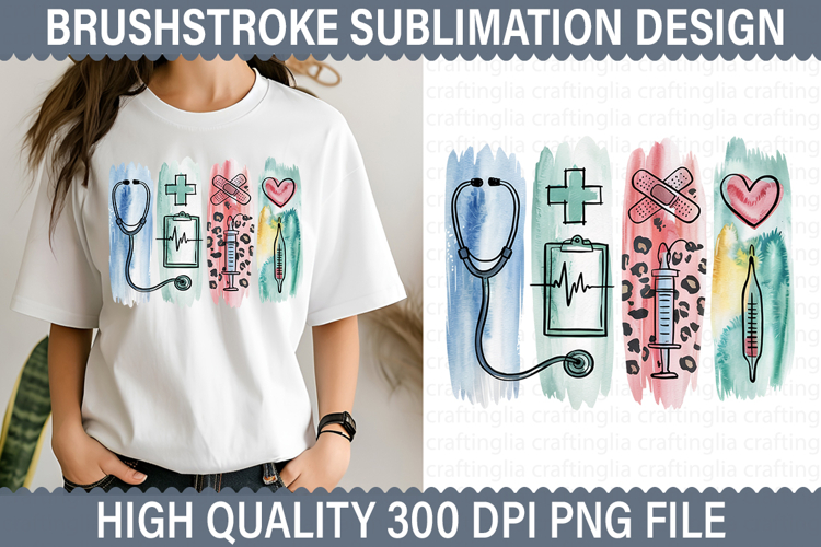 Nurse Brushstroke Sublimation Design - Brushstroke PNG
