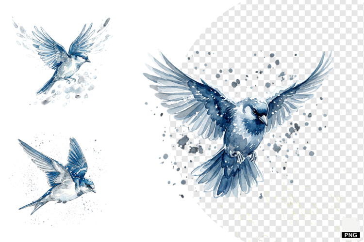 Winter Birds Garden Clipart