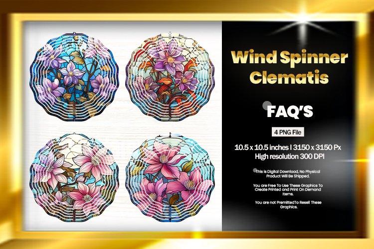 Clematis Wind Spinner Sublimation - 04 Variations example image 1