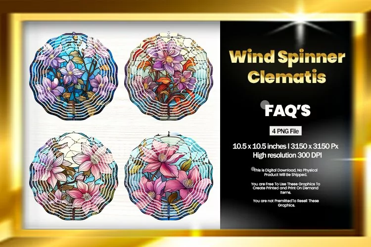Clematis Wind Spinner Sublimation - 04 Variations