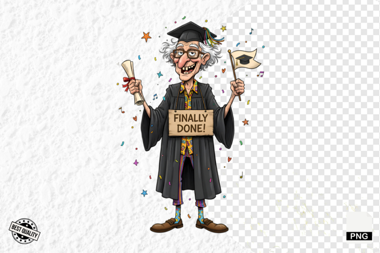 Whimsical Graduation Grandpa Clipart