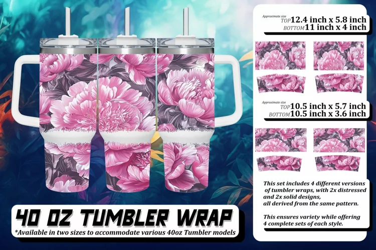 Whimsical 3D Flower Tumbler Art