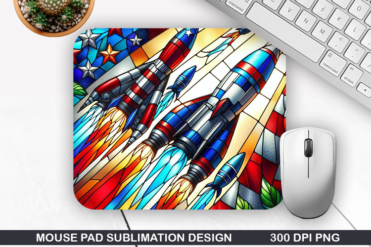 Fireworks Mouse Pad Sublimation, 4th Of July Mouse Pad PNG example image 1