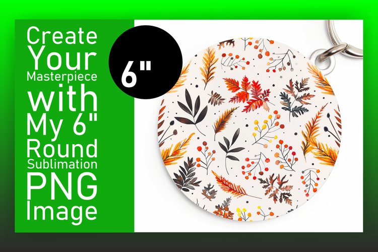 Harvest Season Fall Round Design Pattern Keychain example image 1