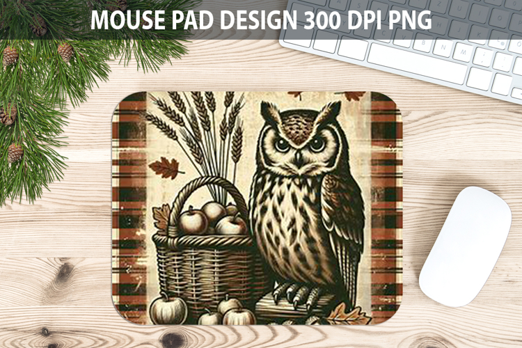 Owl Mouse pad Sublimation - Thanksgiving PNG Design