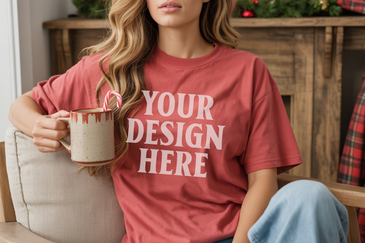 Chili Christmas Comfort Colors 1717 T-shirt Mockup