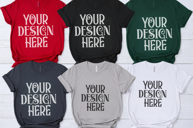 Christmas Family Matching Flat Lay T-Shirt Mockups