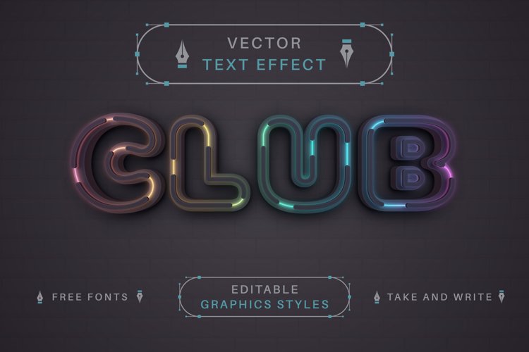 Neon Dark Unicorn - Editable Text Effect, Font Style example image 1