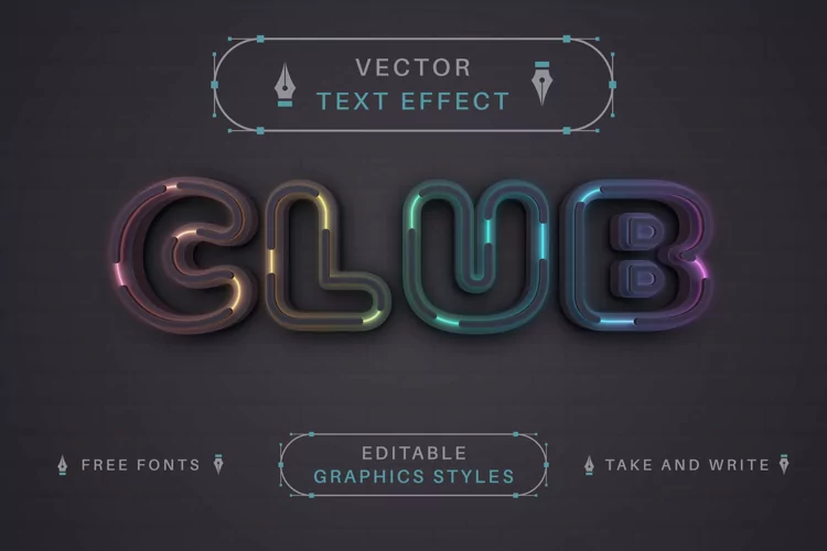 Neon Dark Unicorn - Editable Text Effect, Font Style