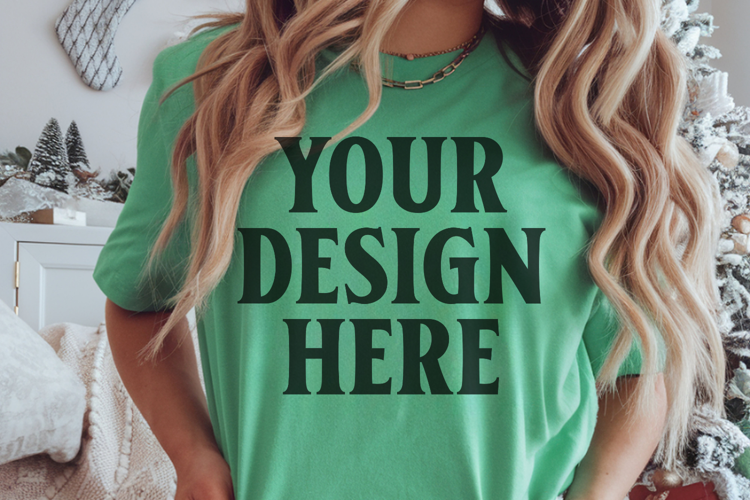 Island Green Christmas Comfort Colors 1717 Mockups, CC 1717