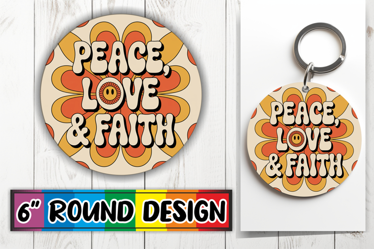 Sweet Sublimation Circle Keychain, Religious