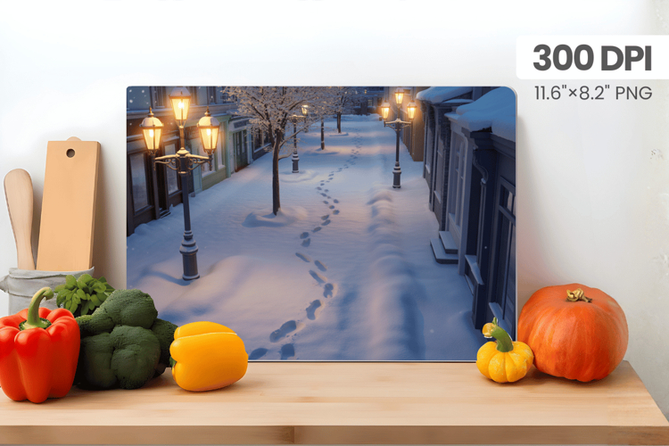 Winter Christmas Wonderland Cutting Board PNG Sublimation