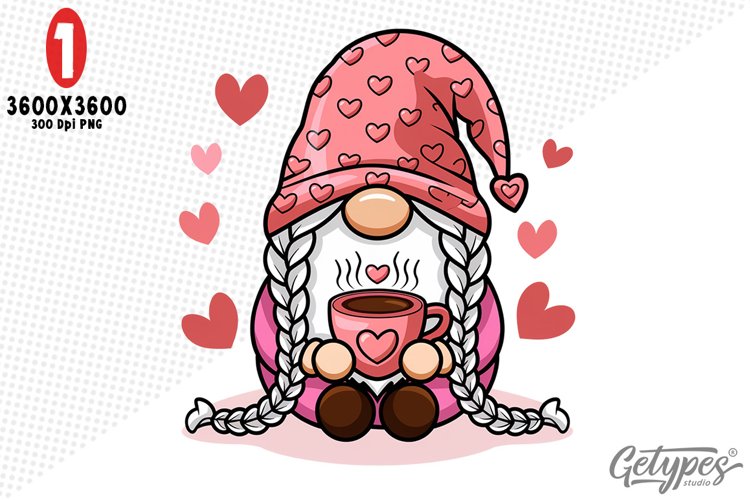 Valentine Gnome Sublimation Clipart - High Quality Design