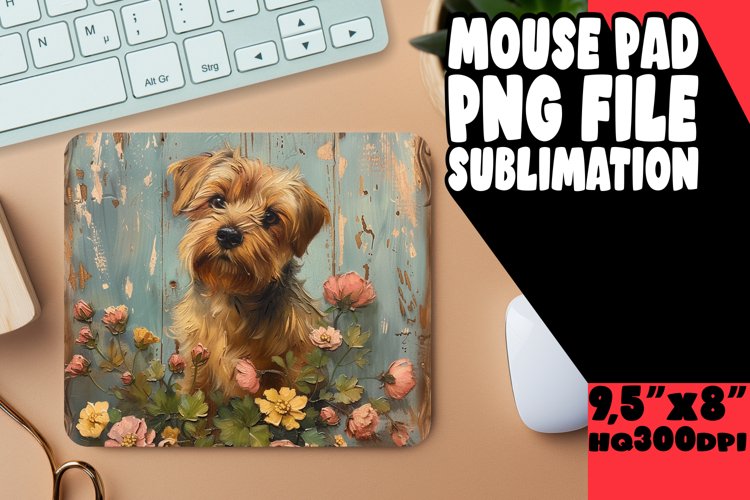 Cute Canine Wood Sublimation Desk Pad example image 1
