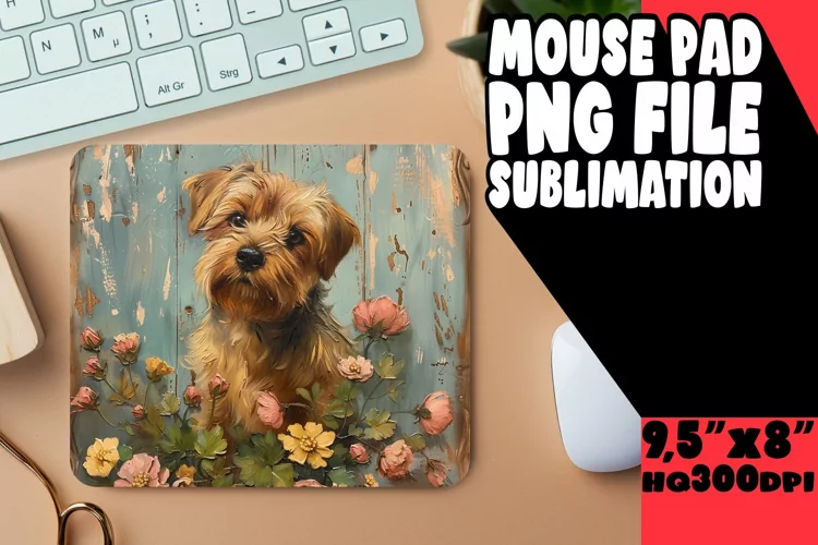 Cute Canine Wood Sublimation Desk Pad