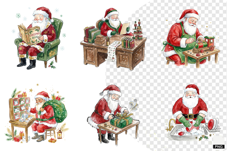 Santa In School Sublimation PNG