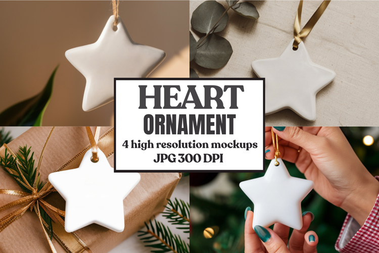 Christmas Star Ceramic Ornament Mockup | Holiday Star Tree