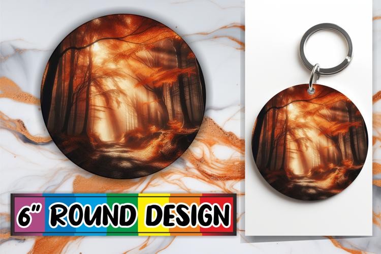 Luminous Car Coasters Round Design, Autumn
