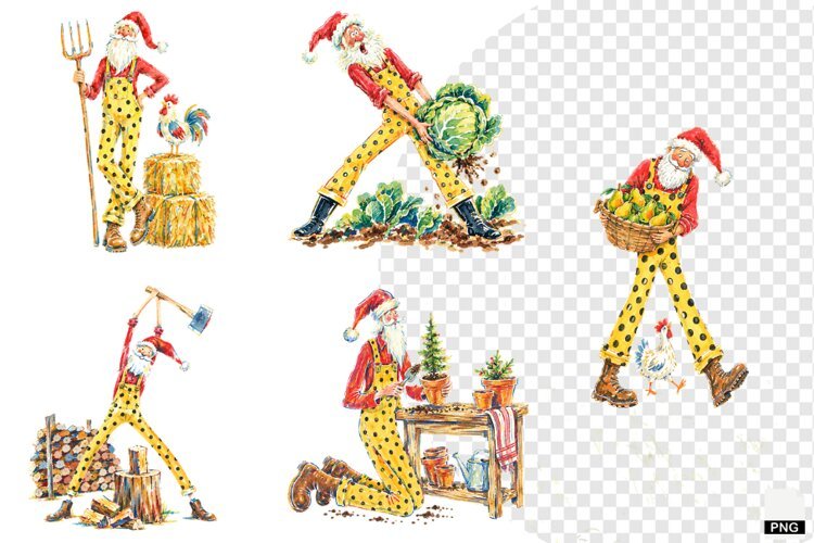 Santa In Farmhouse PNGs example image 1