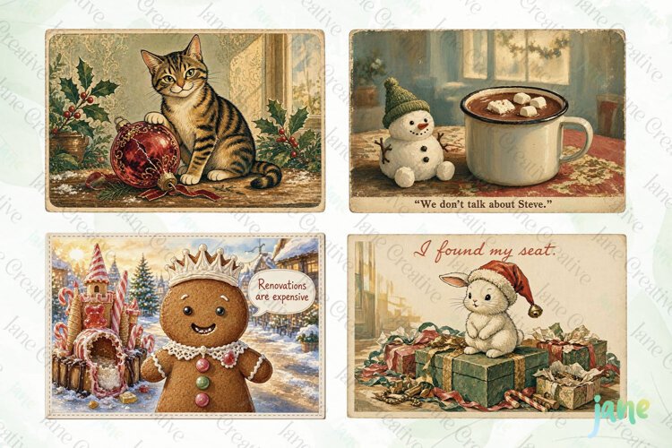 Funny Christmas Card Clipart example image 1