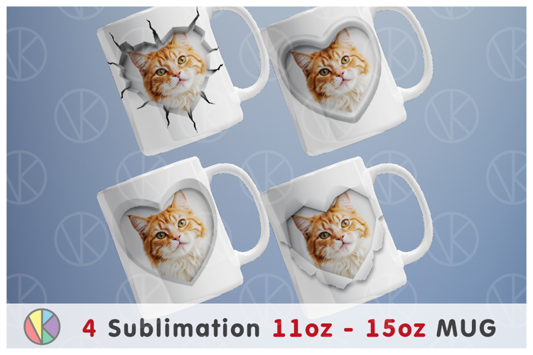 4 Heart Hole Photo Frame Patterns - 11oz-15oz Mug.