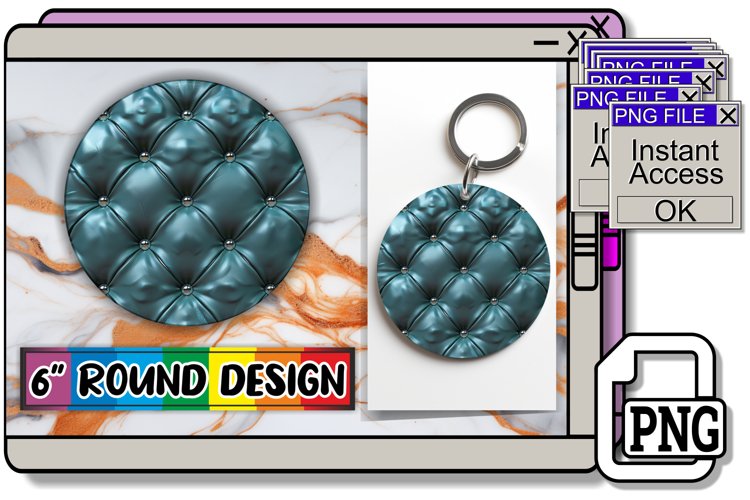 Quilted Effect Pattern Round Circle Sublimation example image 1