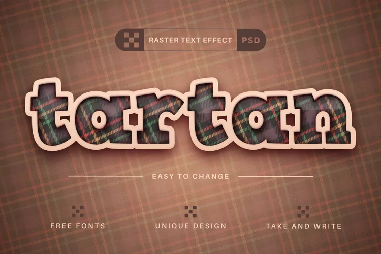 Tartan - Editable Text Effect, Font Style