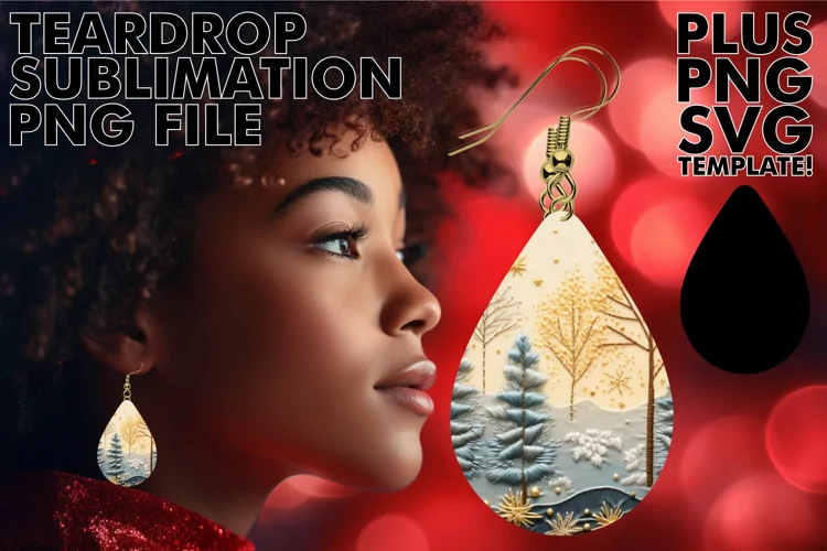 Elegant Embroidered Pines: 3D Earrings