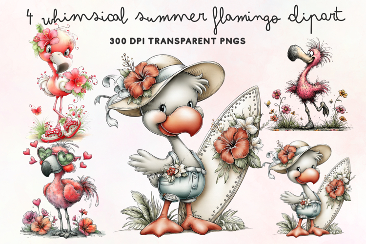 Cute Flamingo Clipart Image 16