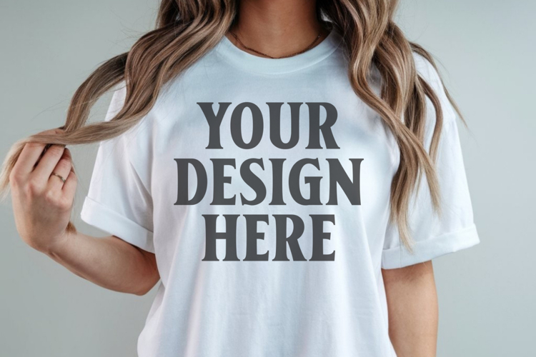 Comfort Colors 1717 White T-Shirt mockup , CC 1717
