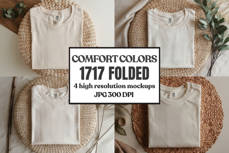 Comfort Colors 1717 Folded Tshirt Mockups