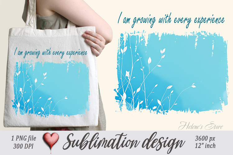 Pastel design with Inspiring quote tote bag sublimation png