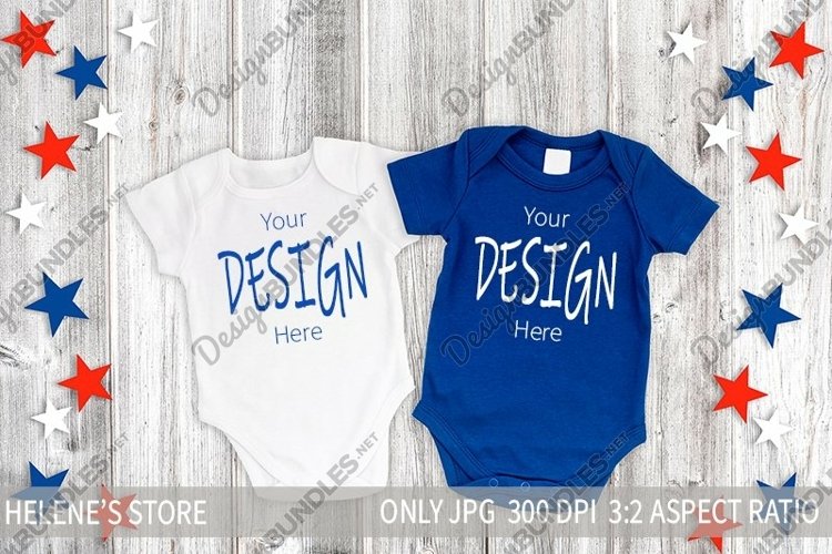 4th of July Baby Bodysuit Mockup | Patriotic mockup | JPEG