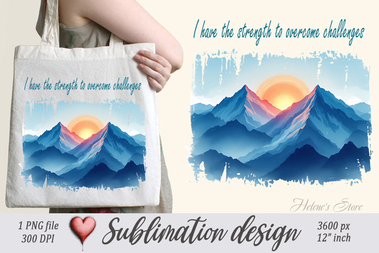 Pastel design with Inspiring quote tote bag sublimation png